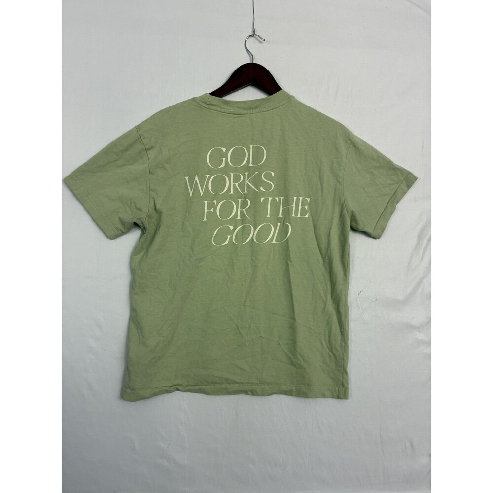 God Works for the Good Sage Green Christian Graphic T Shirt Size Small - Picture 6 of 7